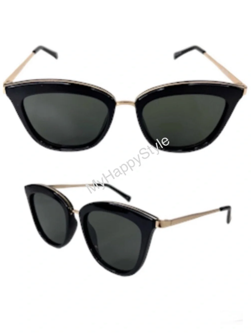 LE SPECS ​​Caliente NEW Black Gold Sunglasses Cat Eye NEW